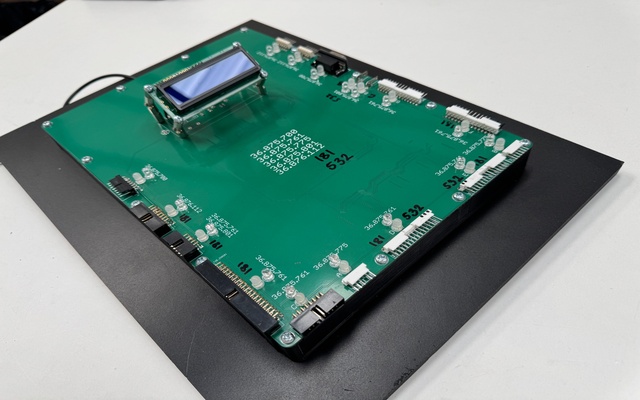 Production test equipment for 100% electrical and functional testing of electronic assemblies.